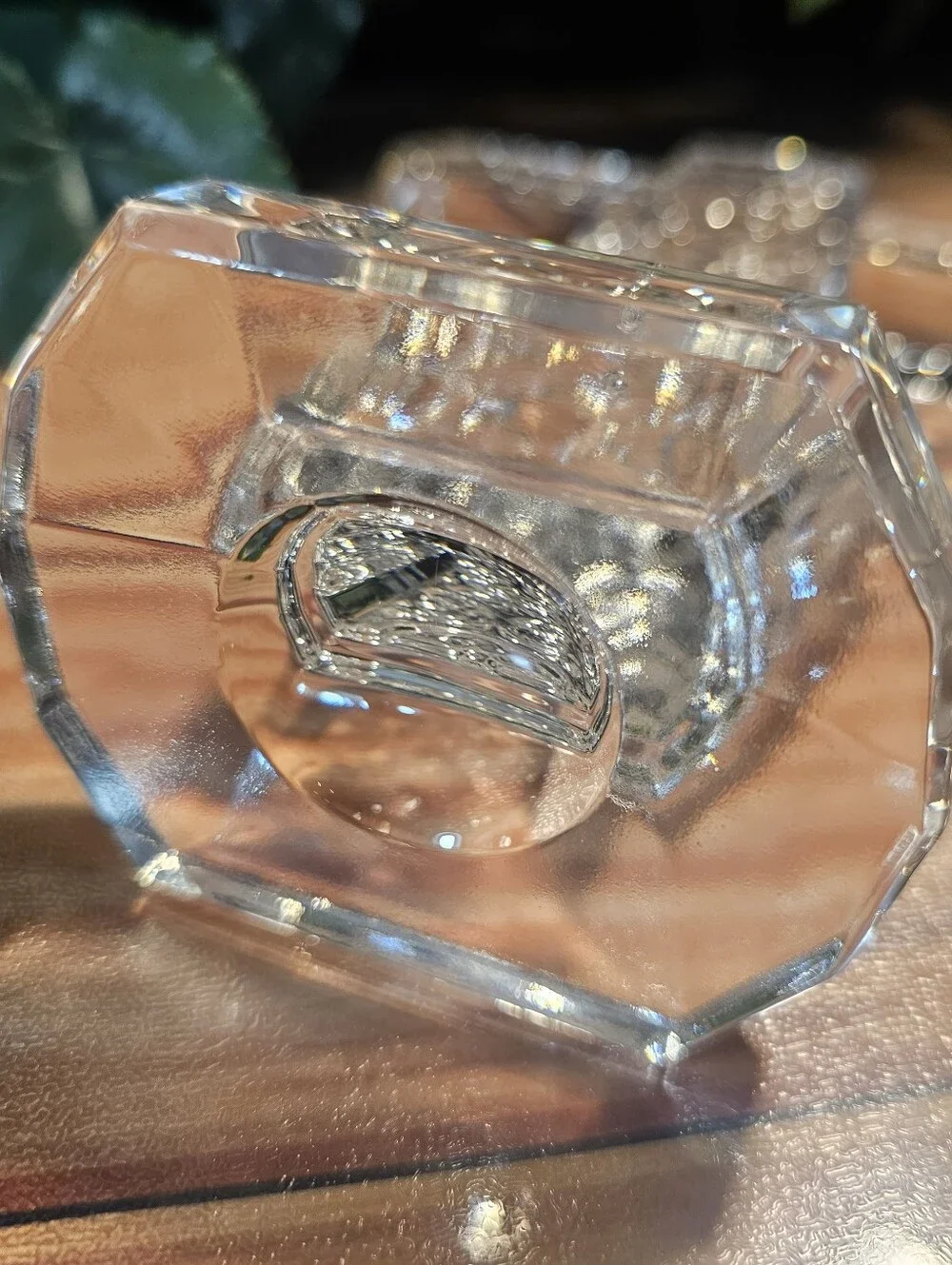 Clear Glass Filigree Cross Figurine Freestanding Religious Decor 8